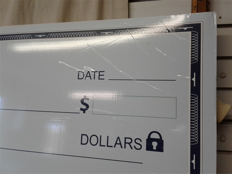 Giant Blank Check for Personalization Fake Check 47x24 THICK 0.2