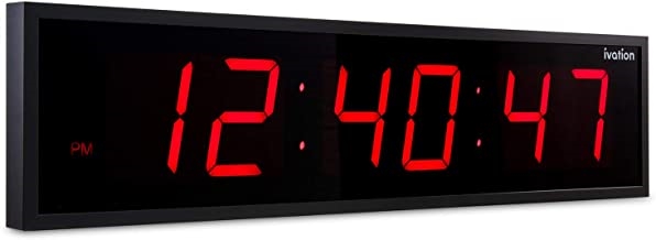 Large Big 36 Inch Oversized Digital LED Clock, Red