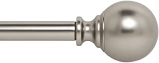 Ivilon Drapery Treatment Window Curtain Rod - Ball Style, 72 to 144 Inch. Color Satin Nickel