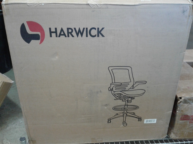 Harwick Evolve All Mesh Heavy Duty Drafting Chair, Gunmetal Finish