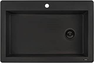 Ruvati 33 x 22 inch Dual-Mount Granite Composite Single Bowl Kitchen Sink - Black Galaxy *DAMAGED*