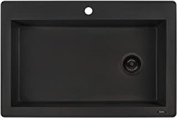 Ruvati 33 x 22 inch Dual-Mount Granite Composite Single Bowl Kitchen Sink - Black Galaxy *DAMAGED*