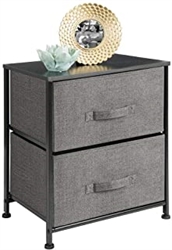 Vertical Dresser Storage Tower - Sturdy Steel Frame, Wood Top, Easy Pull Fabric Bins - Organizer Unit