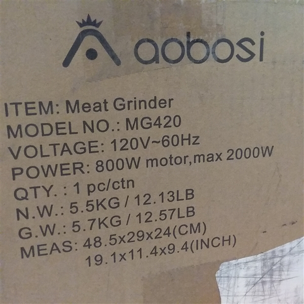 AOBOSI ELECTRIC MEAT GRINDER