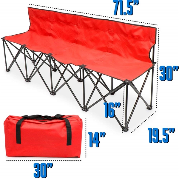 6 FOOT PORTABLE 4 SEAT FOLDING BENCH WITH BAG