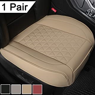Black Panther 1 Pair Luxury PU Leather Car Seat Covers Protectors for Front Seat Bottoms - Wine Red