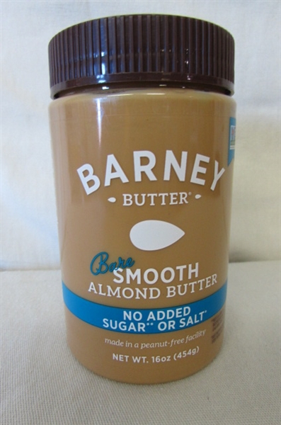 BARNEY Almond Butter, Bare Smooth, No Sugar No Salt