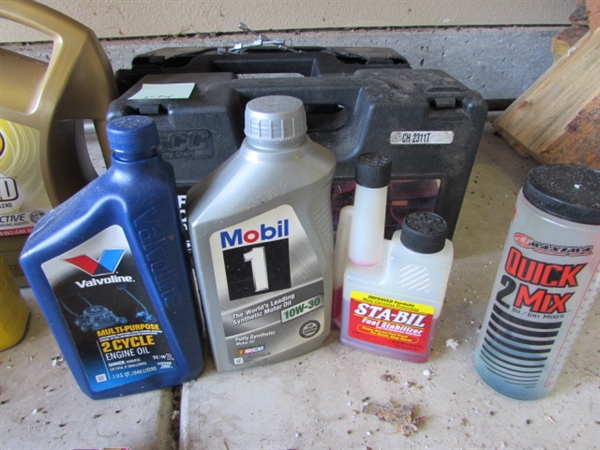Oil, Tire chains, Stabilizer, spark plugs, and more car items. 