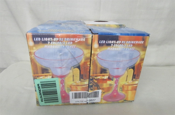 LED Light Up Colorful Margarita Glass - Set of 4