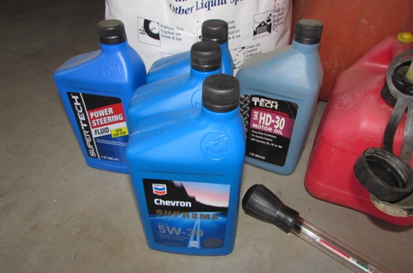 GAS CANS, MOTOR OIL & MORE