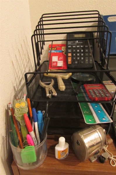ROLLING CART WITH OFFICE SUPPLIES