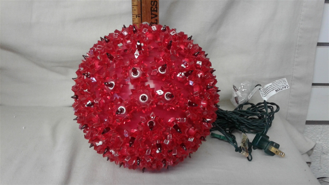 HANGING HOLIDAY STARLIGHT SPHERE RED