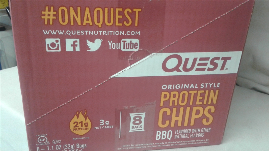 QUEST ORIGINAL STYLE PROTEIN CHIPS BBQ 8 BAGS