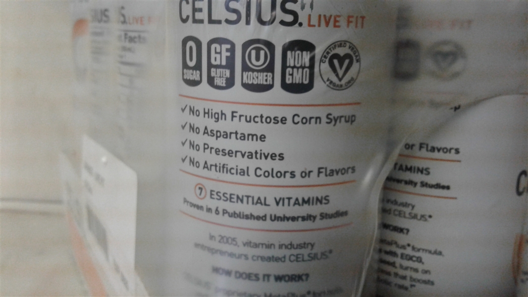 CELSIUS SPARKLING ORANGE FITNESS DRINK 12 PK