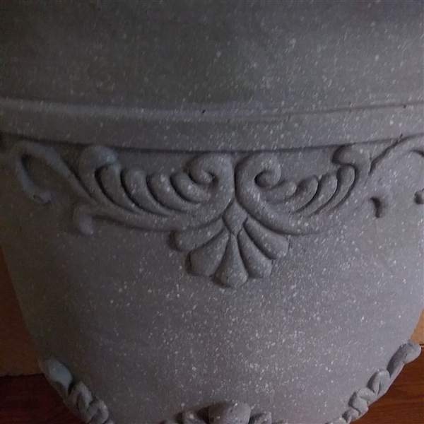 LARGE PLASTER FLOWER POT