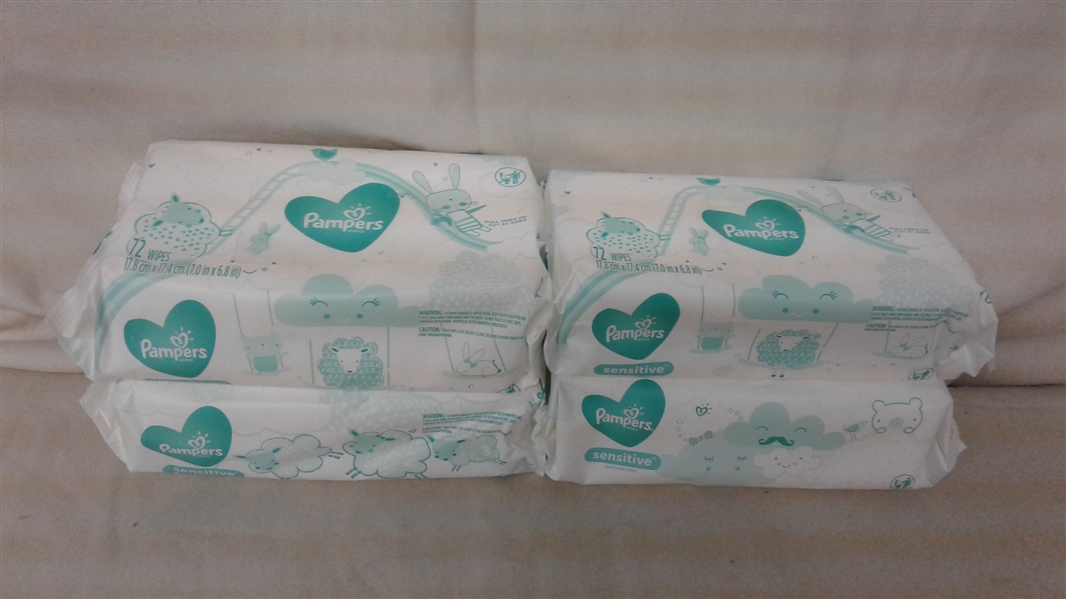 PAMPERS SENSITIVE WIPES 4 72CT PACKS