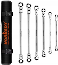 HORUSDY 6 PIECE EXTRA LONG FLEX HEAD RATCHETING WRENCH SET