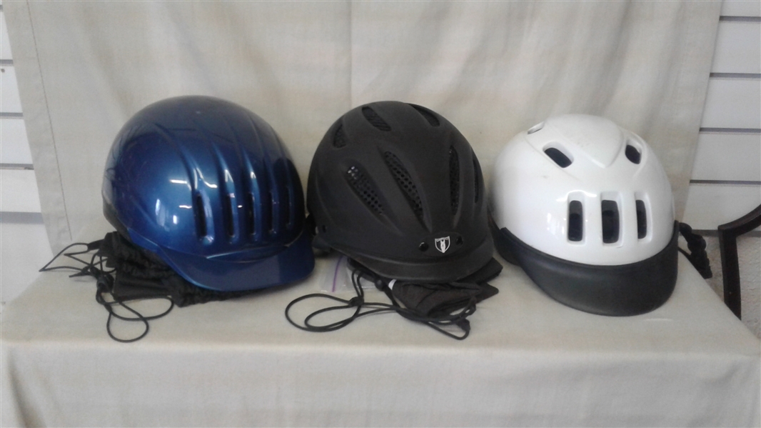 3 EQUESTRIAN HELMETS