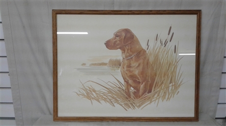  FRAMED YELLOW LAB PRINT FROM 1983