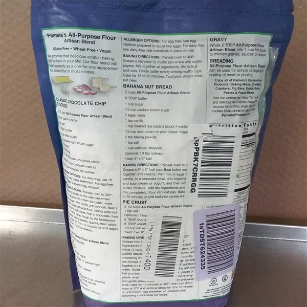 4 LB BAG OF PAMELAS GLUTEN-FREE & VEGAN ALL PURPOSE FLOUR