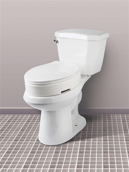 CAREX HINGED TOILET SEAT RISER ELONGATED 