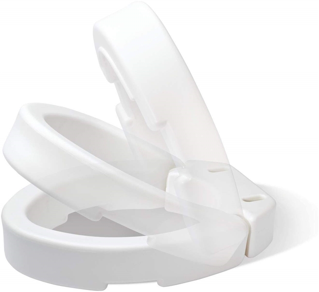 CAREX HINGED TOILET SEAT RISER ELONGATED 