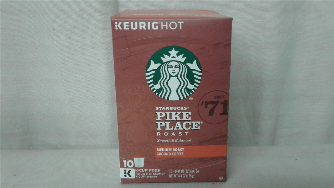 STARBUCKS PIKE PLACE MEDIUM ROAST K-CUP PODS 10 CT