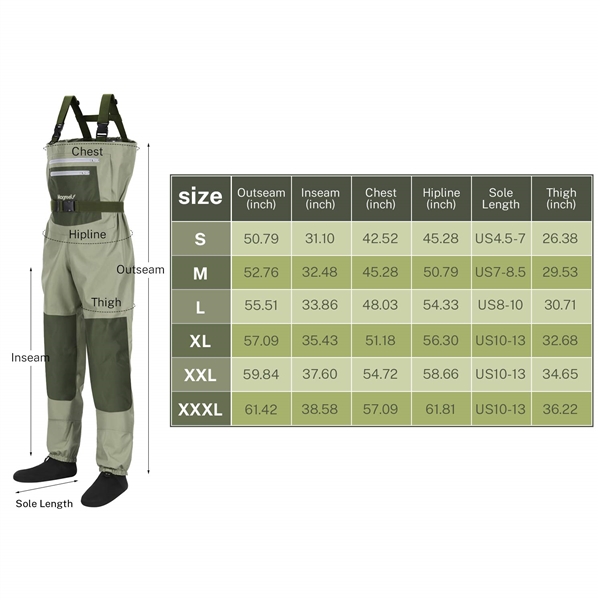 MAGREEL CHEST WADERS NEOPRENE FEET SIZE L