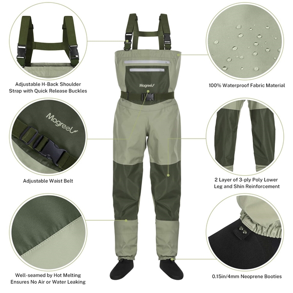 MAGREEL CHEST WADERS NEOPRENE FEET SIZE L