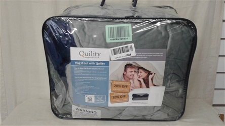 QUILITY WEIGHTED BLANKET 15LBS WITH REMOVABLE COVER 86" × 92"