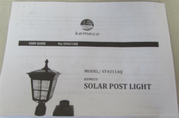 Kemeco LED Cast Aluminum Solar Post Light Fixture