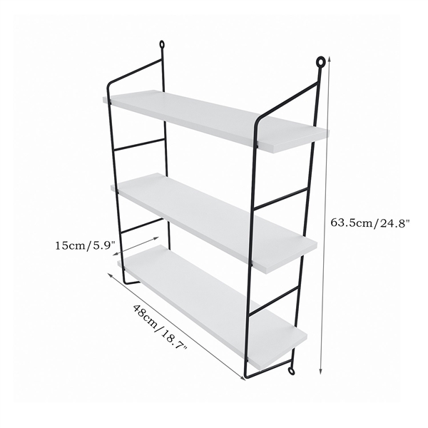 3 TIER WALL MOUNTED SHELVES