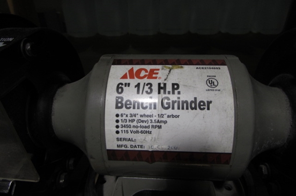 ACE 6 1/3 HP BENCH GRINDER