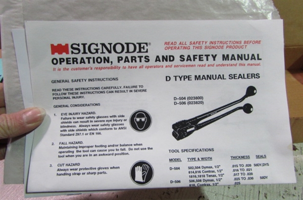SIGNODE STRAPPING TOOLS