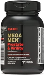 GNC Mega Men Prostate and Virility, 90 Caplets, Supports Sexual Health