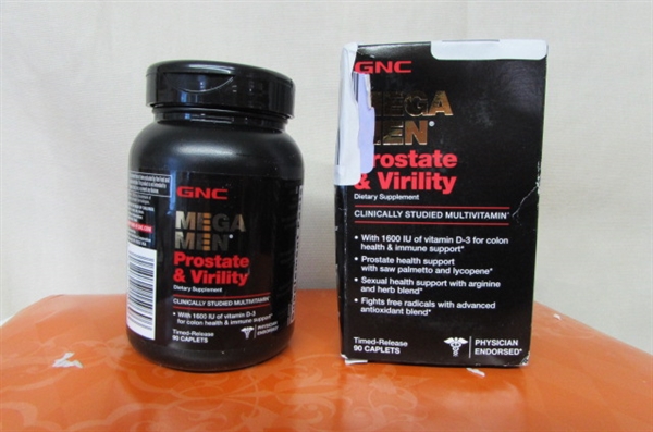 GNC Mega Men Prostate and Virility, 90 Caplets, Supports Sexual Health