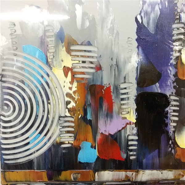 HAND PAINTED CITYSCAPES  REFLECTION MODERN OIL PAINTING ON CANVAS