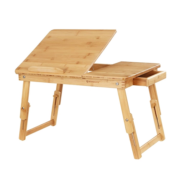 SONGMICS BAMBOO LAPTOP DESK WITH DRAWER