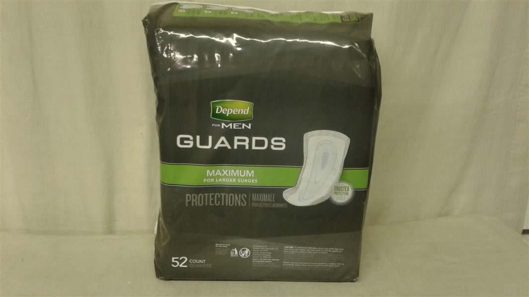 DEPEND FOR MEN GUARDS MAXIMUM 52 CT