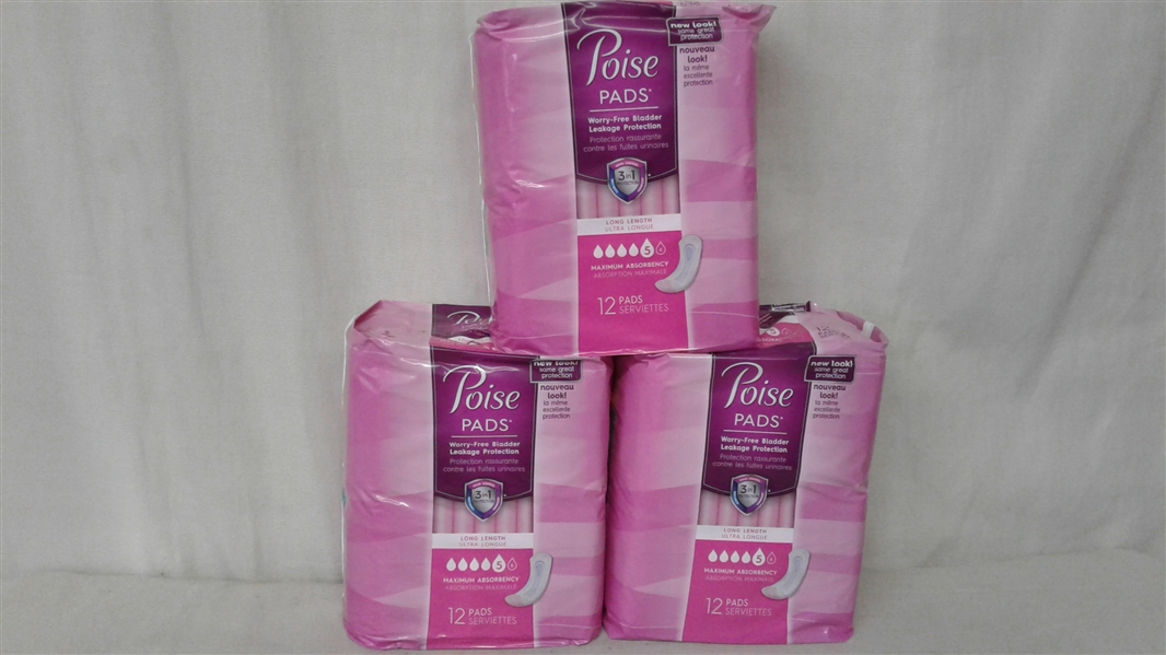 POISE PADS LONG LENGTH MAXIMUM ABSSORBENCY 36 CT