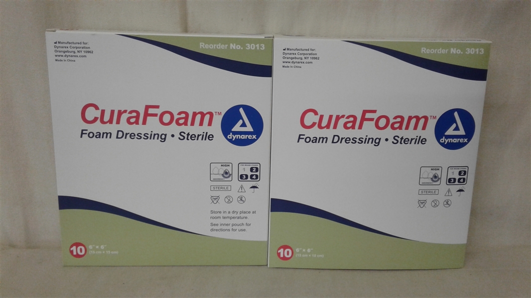 CURAFOAM 6 X 6 STERILE FOAM DRESSING 2/10 CT BOXES