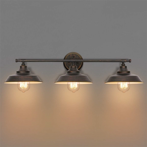 INDUSTRIAL STYLE 3 LIGHT WALL FIXTURE 