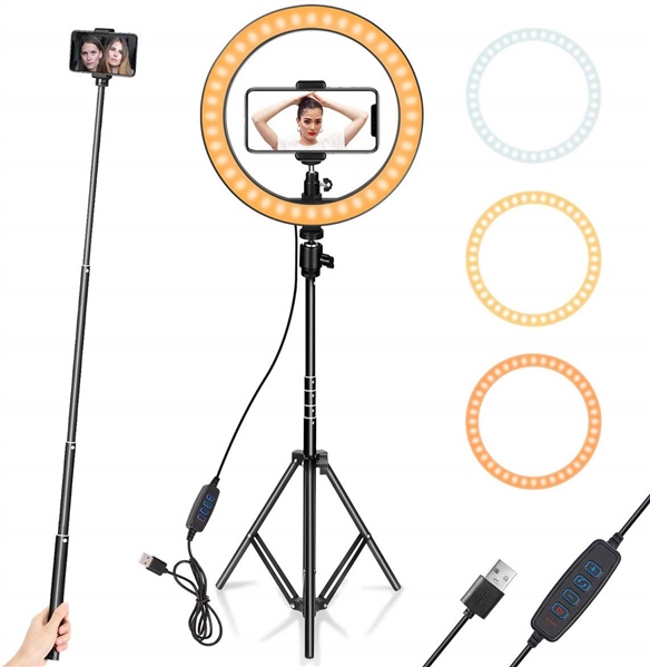 10 RING LIGHT WITH TRIPOD STAND AND PHONE HOLDER