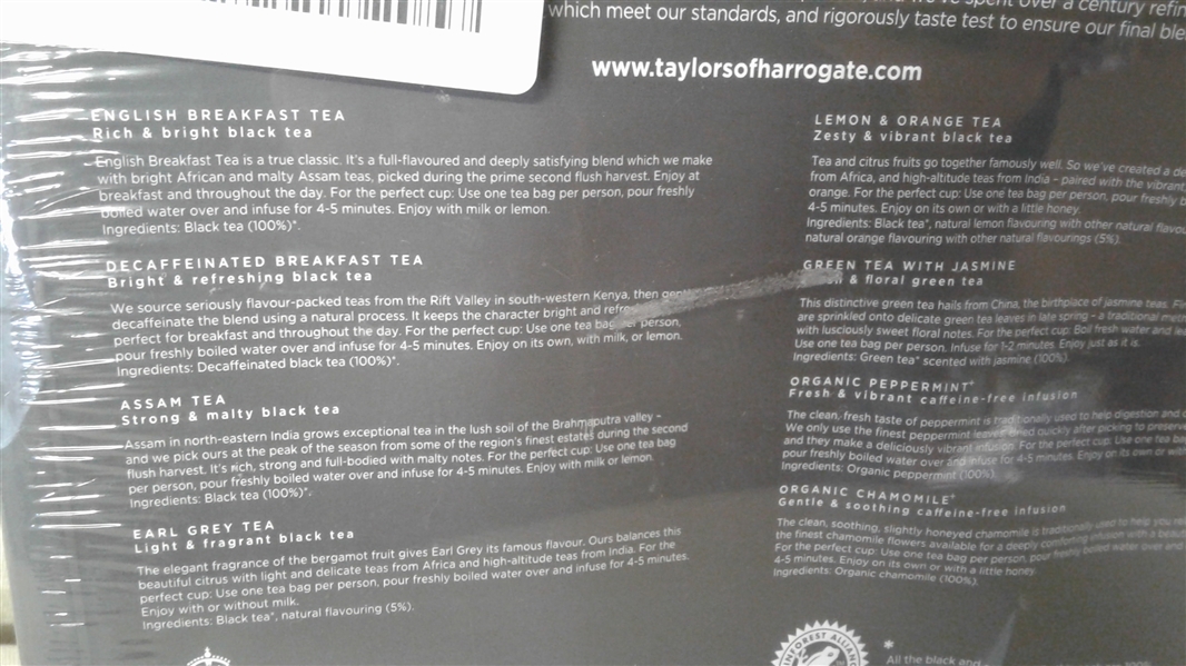 TAYLORS OF HARROGATE ASSORTED SPECIALTY TEAS 48 CT