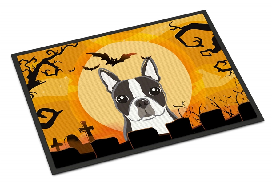 BOSTON TERRIER HALLOWEEN DOOR MAT