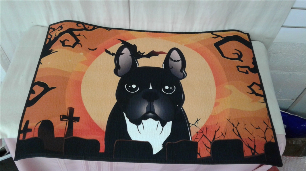 BOSTON TERRIER HALLOWEEN DOOR MAT