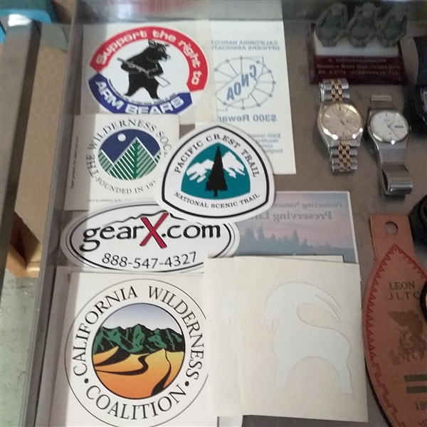 WATCHES, BOY SCOUT PATCHES, WALLETS, STICKERS AND OTHER SMALL ITEMS