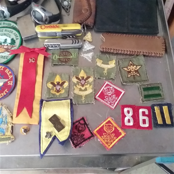 WATCHES, BOY SCOUT PATCHES, WALLETS, STICKERS AND OTHER SMALL ITEMS