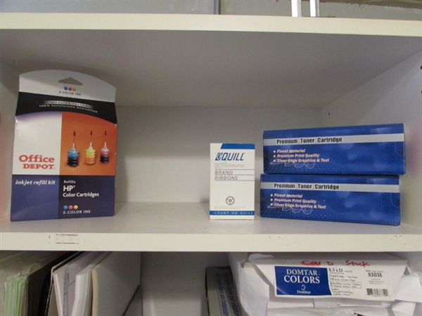 ANOTHER 5 SHELF SUPPLY CABINET & CONTENTS