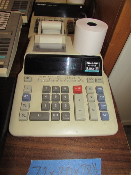 CONFERENCE TABLE, PHONES, ADDING MACHINES & MORE